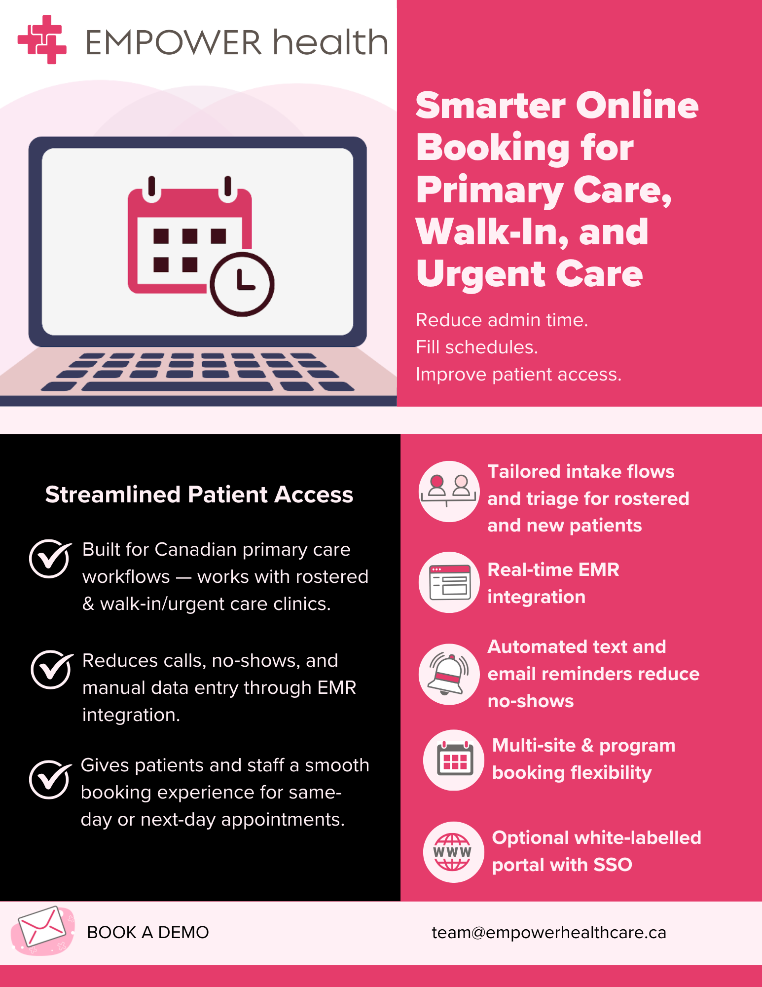 Empower Health online appointment booking software overview